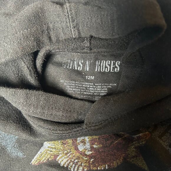 Guns N’ Roses Baby Hoodie Black Size 12M - Picture 2 of 4